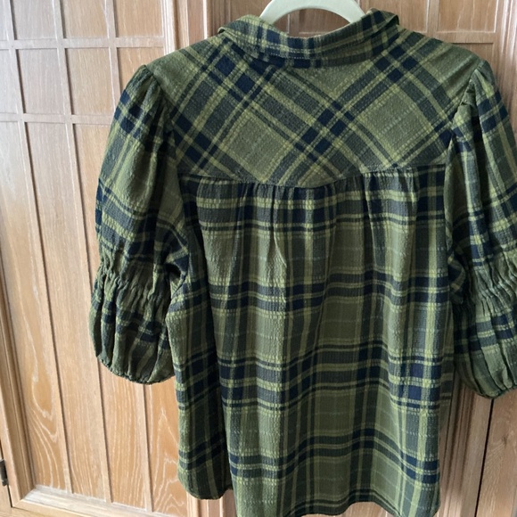 PILCRO COTTON PLAID BLOUSE - Picture 5 of 6